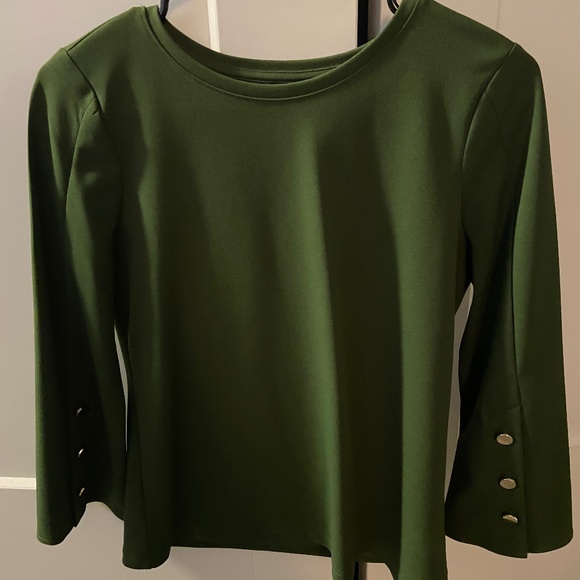 Ann Taylor | Army Green Blouse w/Gold Button Details | Size XS petite - Picture 5 of 5